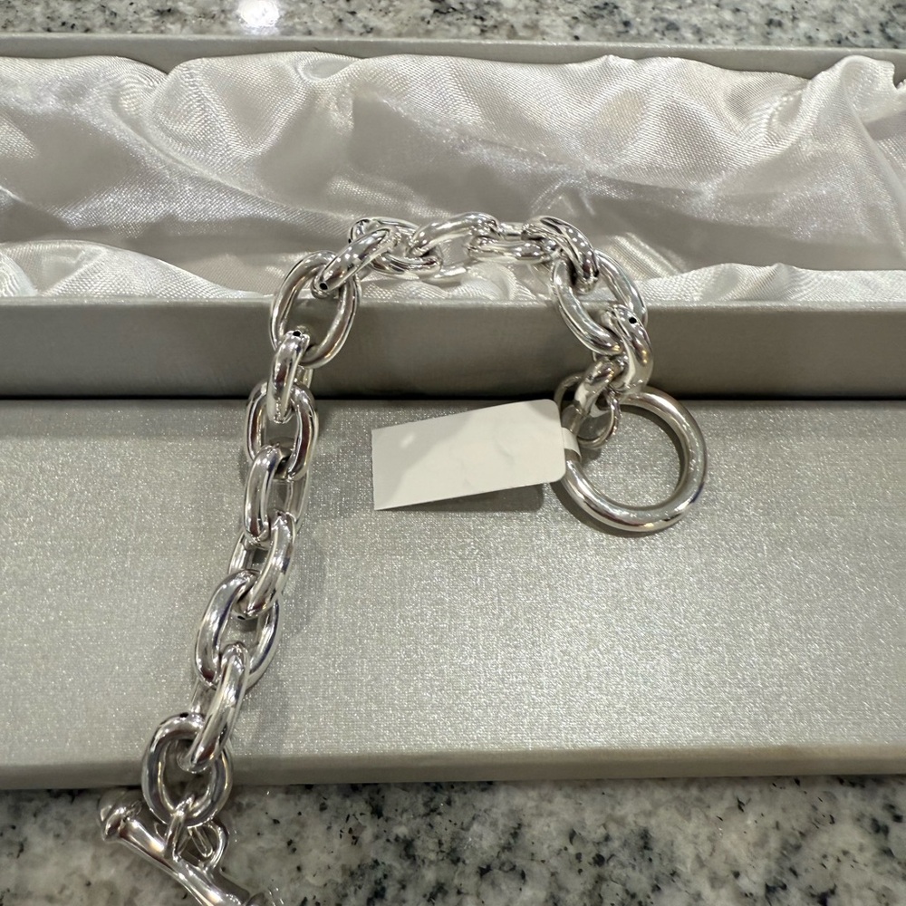 Solid Link Bracelet in Sterling Silver (7.25 In) 18.76 Grams - Picture 3 of 6